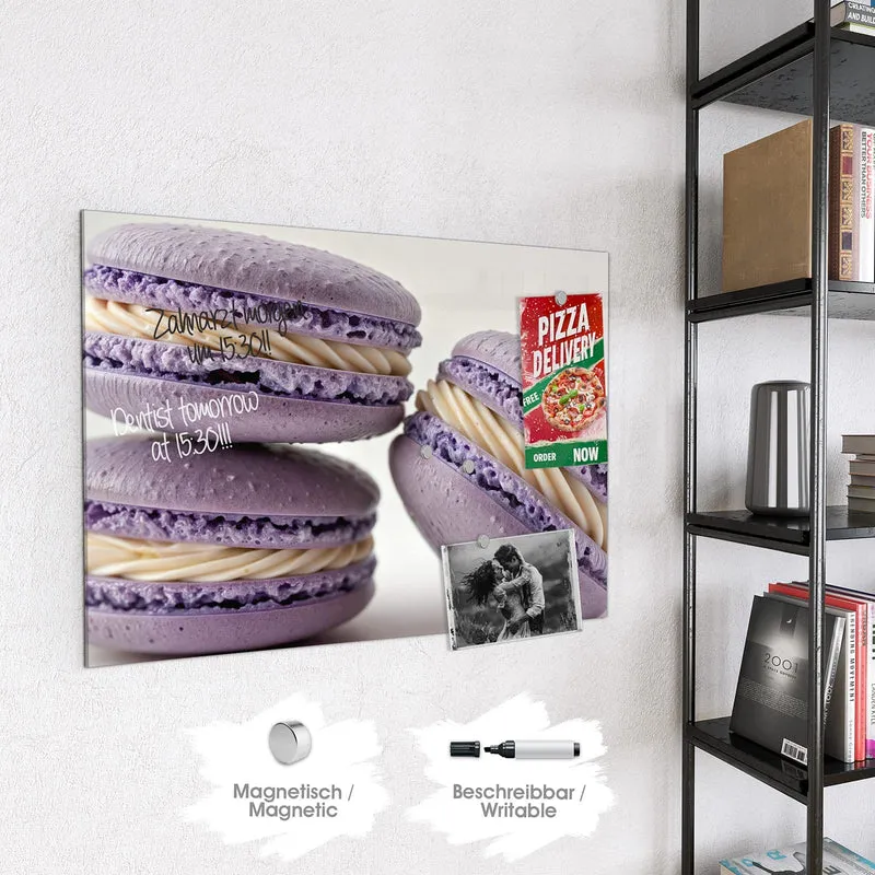Magnettafel - Lila Macarons mit Creme