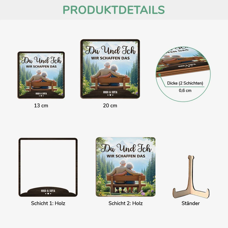Du Und Ich Wir Schaffen Alles - Personalisierte Geschenke Paare | Holztafel