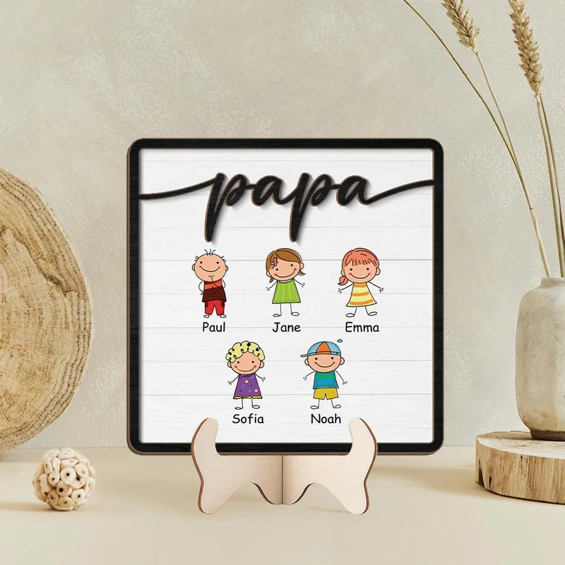 Oma Strichmännchen - Personalisierte Geschenke Familie | Holztafel Oma