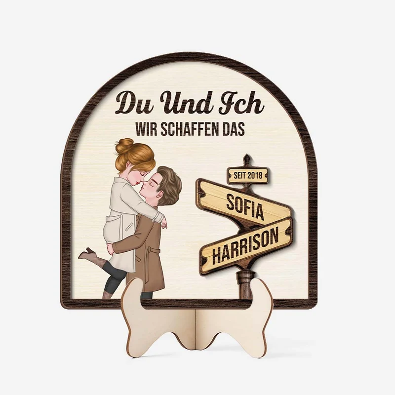 Du Und Ich Wir Schaffen Alles Straßenschilder - Personalisierte Geschenke Paare | Holztafel