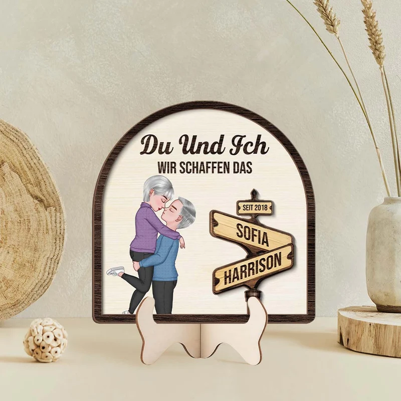 Du Und Ich Wir Schaffen Alles Straßenschilder - Personalisierte Geschenke Paare | Holztafel