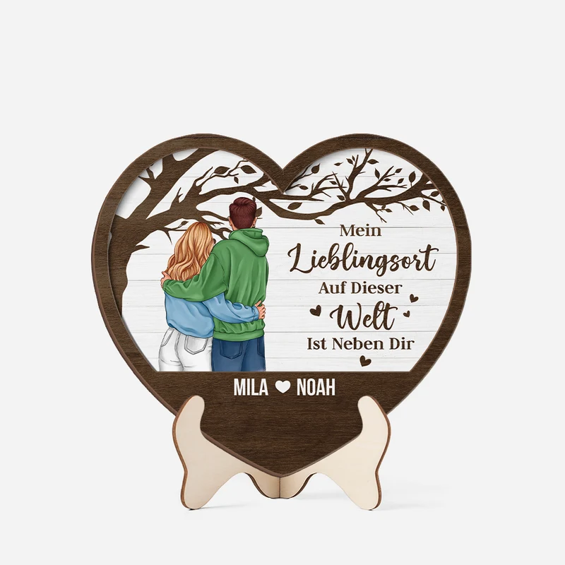 Mein Lieblingsort - Personalisierte Geschenke Paare | Romantische Holztafel