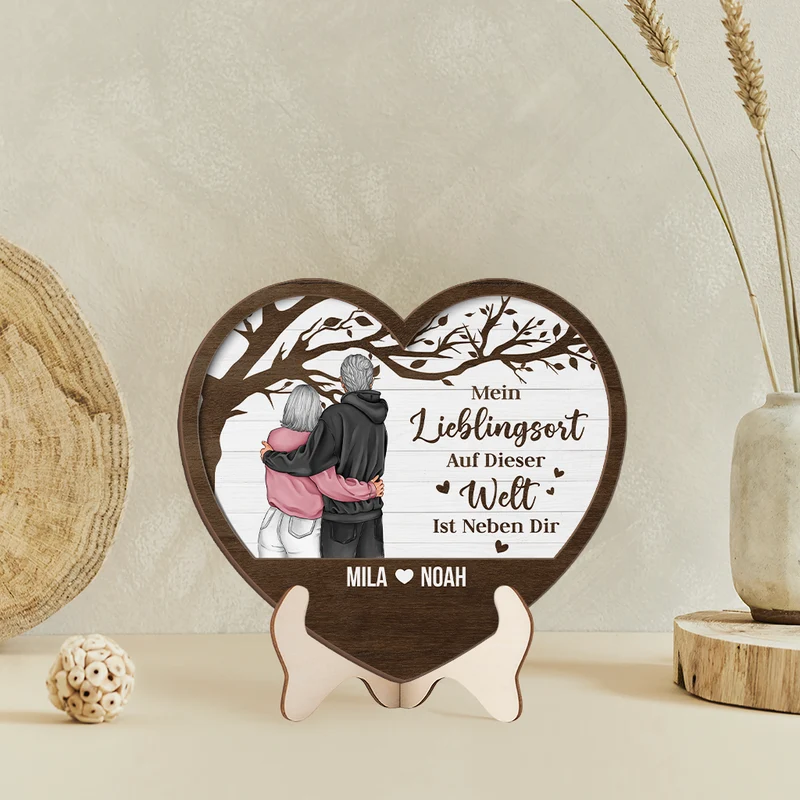 Mein Lieblingsort - Personalisierte Geschenke Paare | Romantische Holztafel