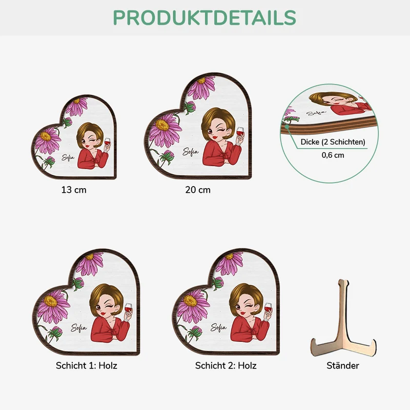 Stilvolle Frau - Personalisiertes Geschenk | Holztafel Frauen