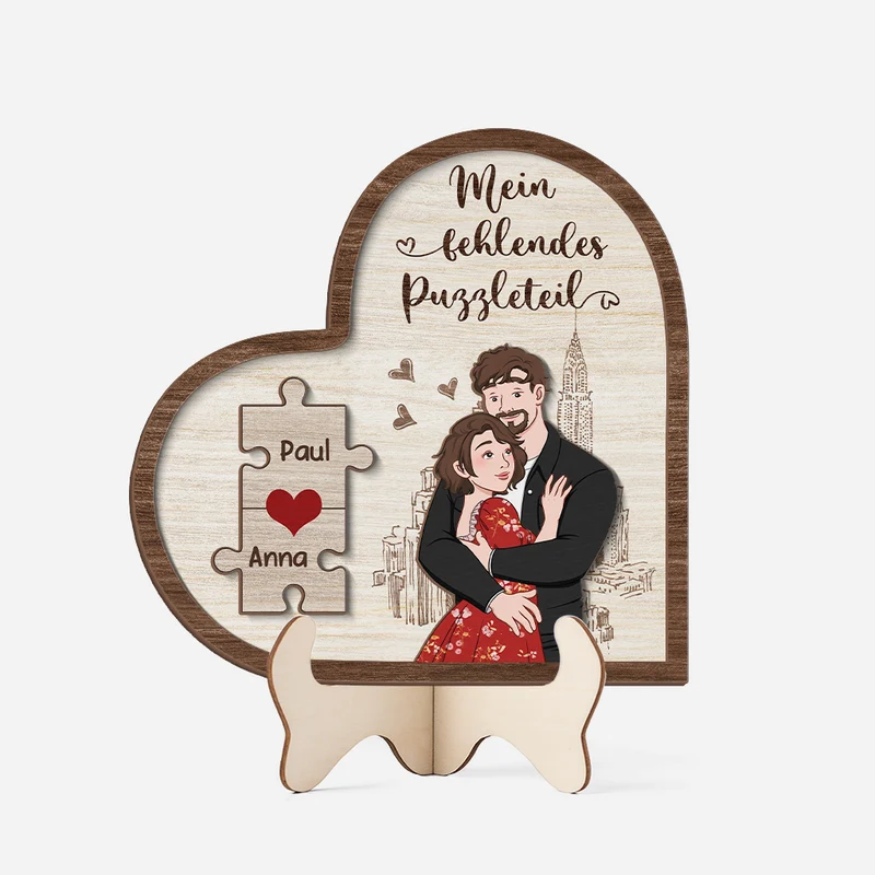 Mein Fehlendes Puzzleteil - Personalisiertes Geschenk | Holztafel Paar