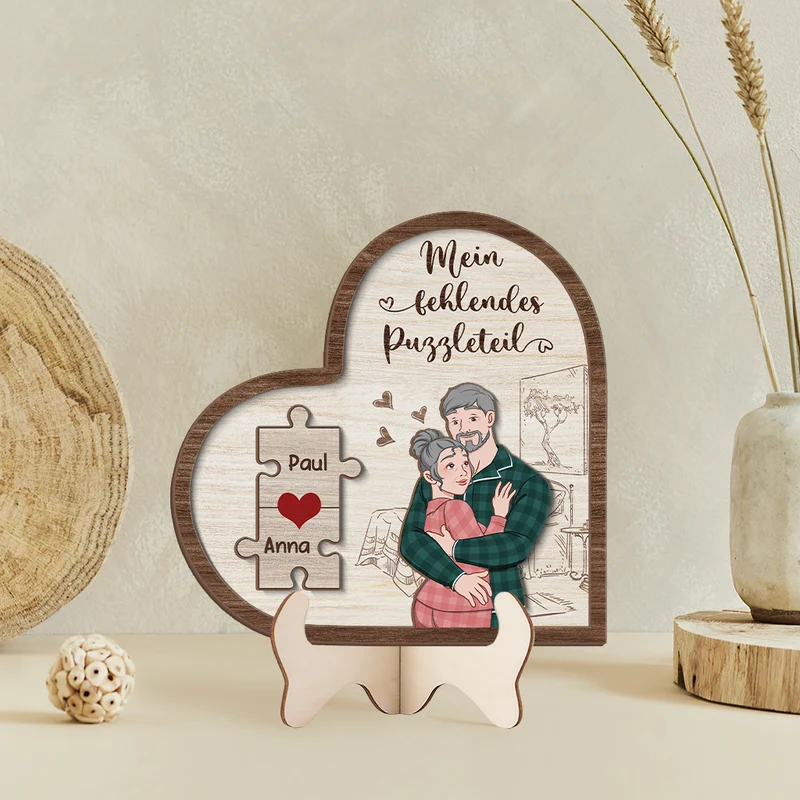 Mein Fehlendes Puzzleteil - Personalisiertes Geschenk | Holztafel Paar