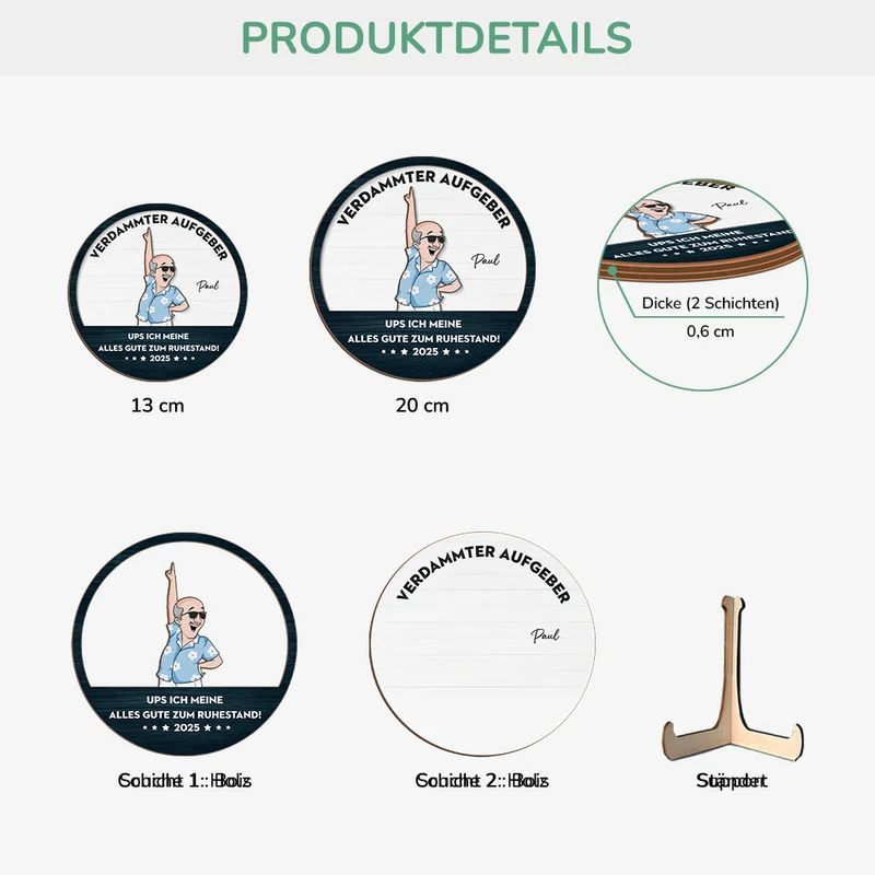 Schöne Ruhestand - Personalisierte Geschenke Zum Ruhestand | Lustige Holztafel Männer