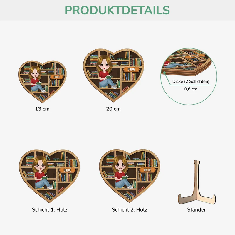 Geschenke für Leseratten - Personalisiertes Geschenk | Holztafel Frauen