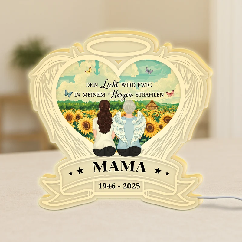 Dein Licht Wird Ewig In Meinem Herzen Strahlen - Personalisiertes Erinnerungen Geschenk | Lightbox Mama