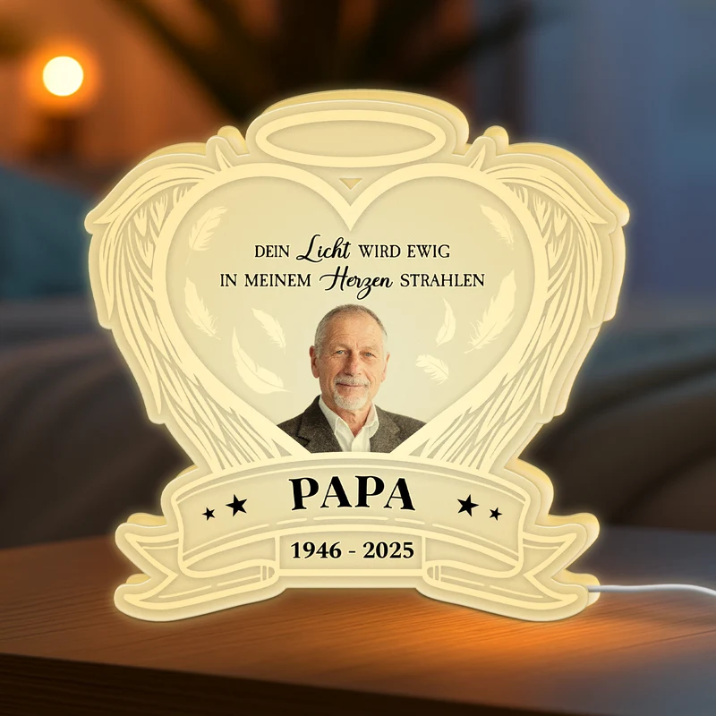 Dein Licht Wird Ewig In Meinem Herzen Strahlen - Personalisiertes Erinnerungen Geschenk | Lightbox Mama