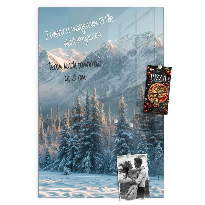 Magnettafel - Schneebedeckte Berge