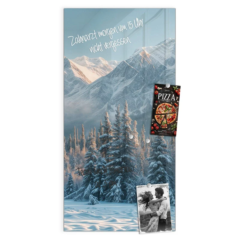 Magnettafel - Schneebedeckte Berge