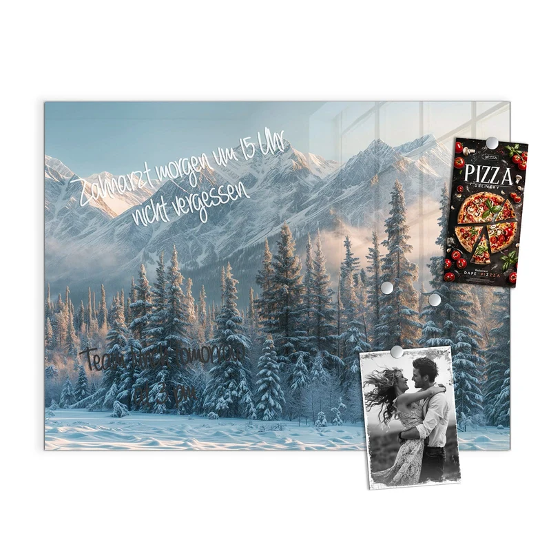 Magnettafel - Schneebedeckte Berge