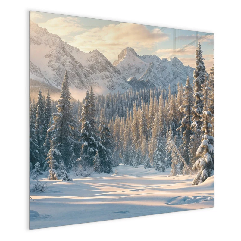 Magnettafel - Verschneiter Tannenwald