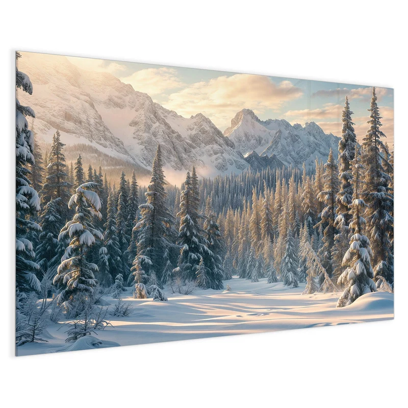 Magnettafel - Verschneiter Tannenwald
