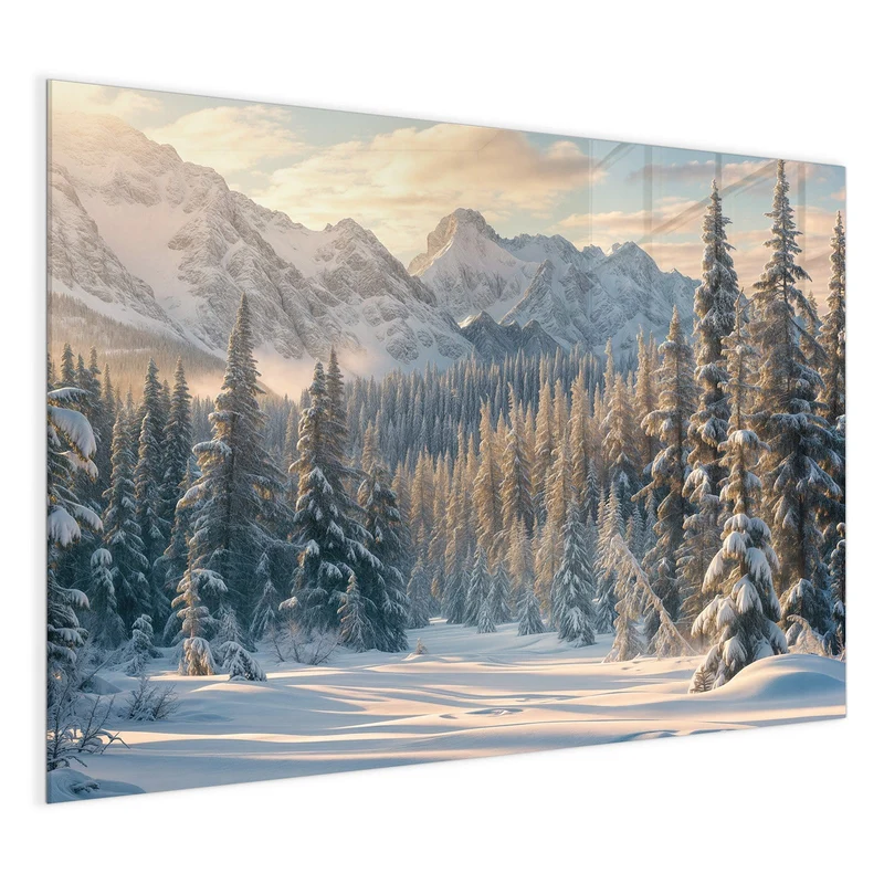 Magnettafel - Verschneiter Tannenwald