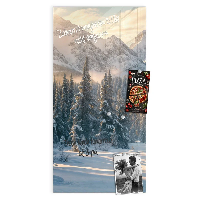 Magnettafel - Verschneiter Tannenwald