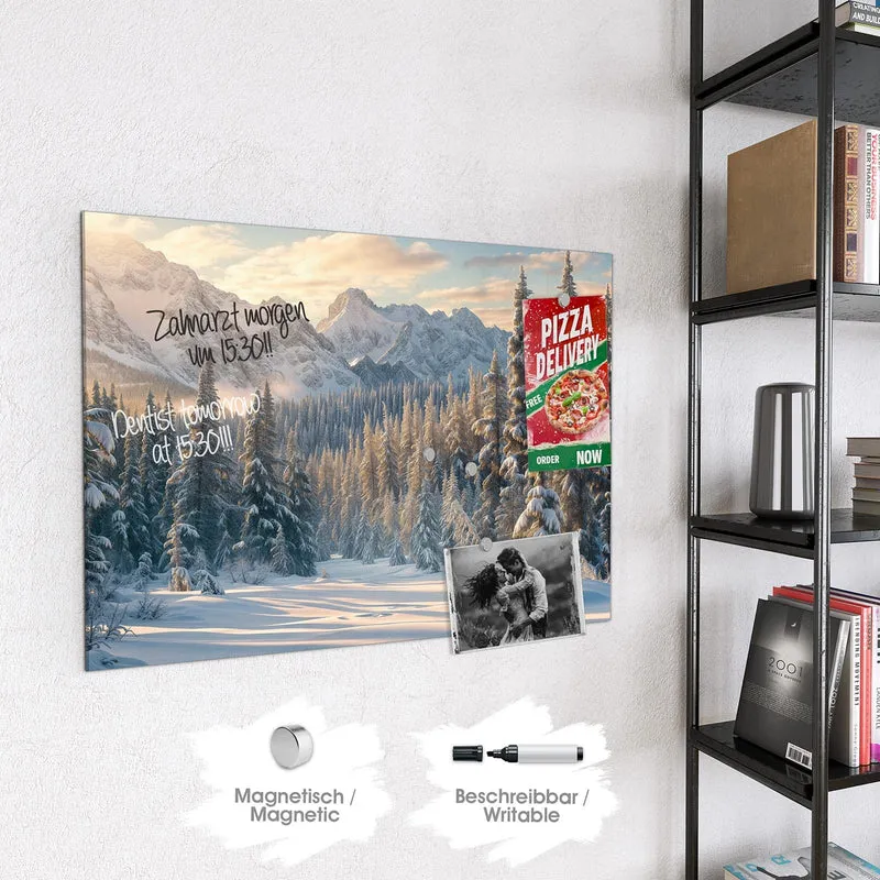 Magnettafel - Verschneiter Tannenwald