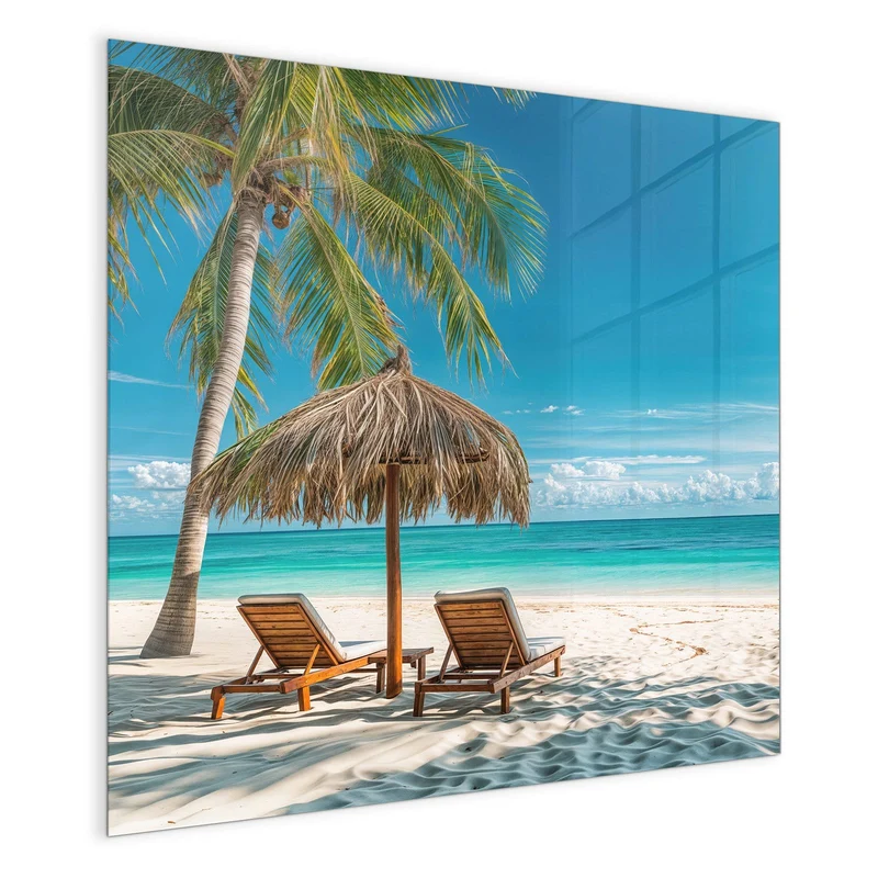 Magnettafel - Liegestühle am Strand