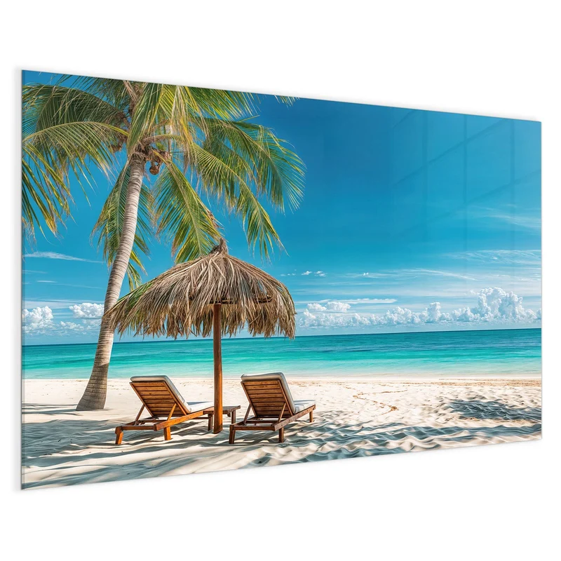 Magnettafel - Liegestühle am Strand