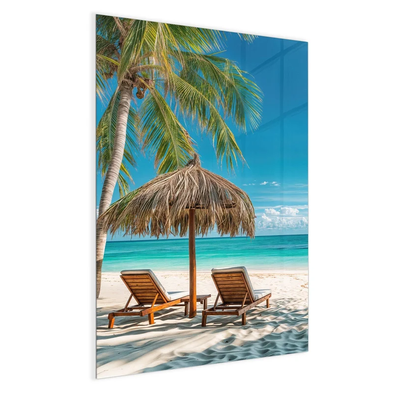 Magnettafel - Liegestühle am Strand