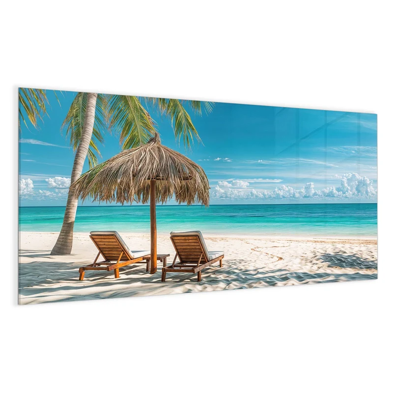 Magnettafel - Liegestühle am Strand