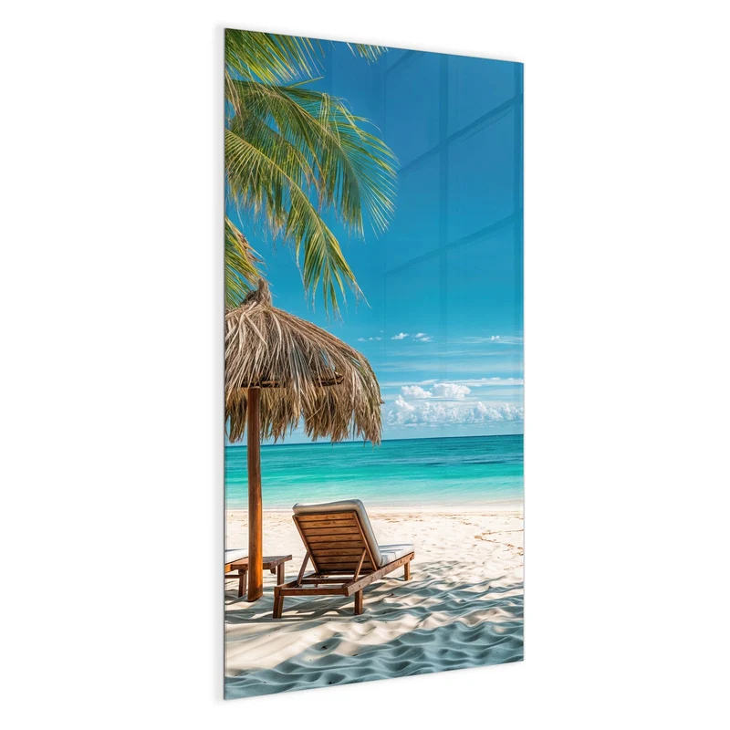 Magnettafel - Liegestühle am Strand