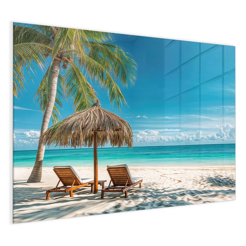 Magnettafel - Liegestühle am Strand