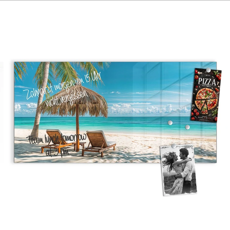Magnettafel - Liegestühle am Strand