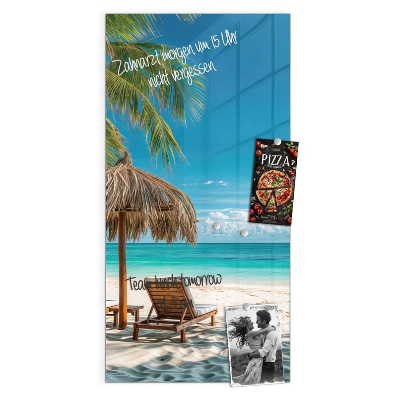 Magnettafel - Liegestühle am Strand