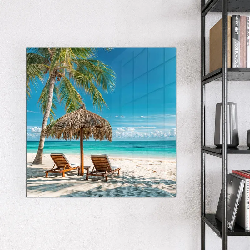 Magnettafel - Liegestühle am Strand
