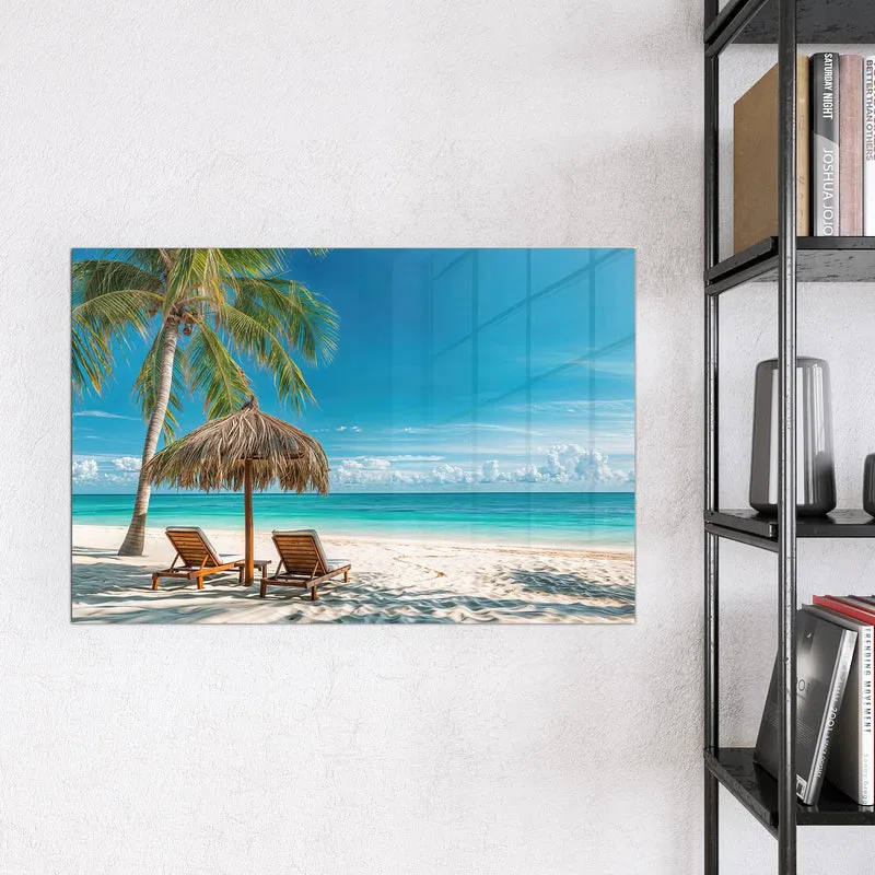 Magnettafel - Liegestühle am Strand