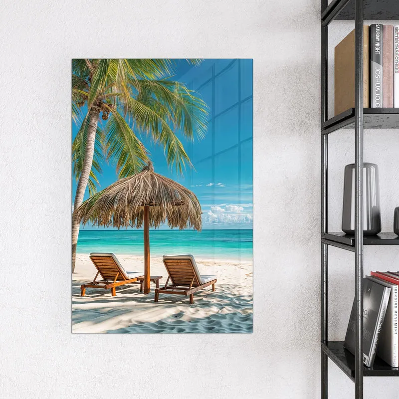Magnettafel - Liegestühle am Strand