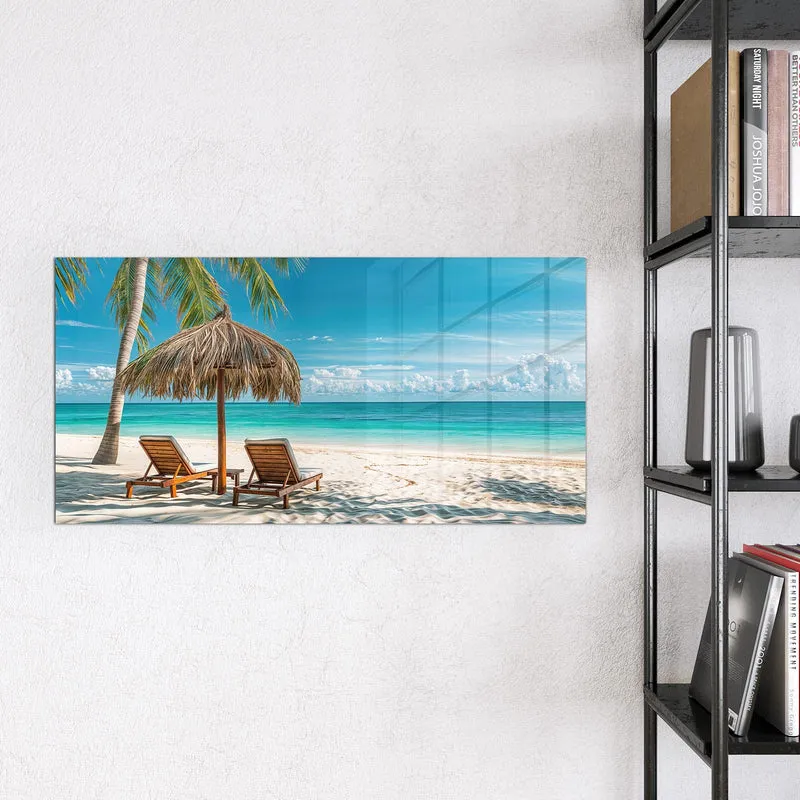 Magnettafel - Liegestühle am Strand