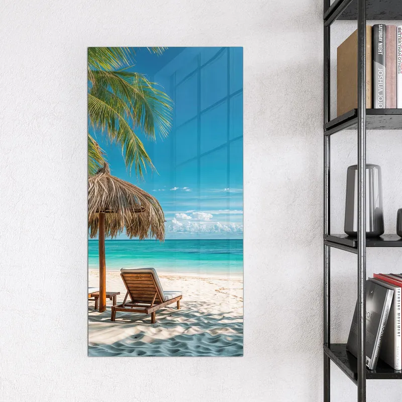 Magnettafel - Liegestühle am Strand