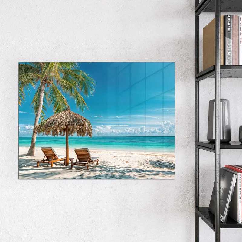 Magnettafel - Liegestühle am Strand