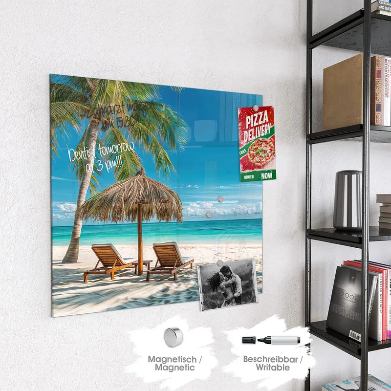 Magnettafel - Liegestühle am Strand
