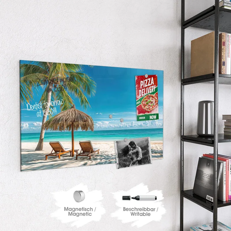 Magnettafel - Liegestühle am Strand
