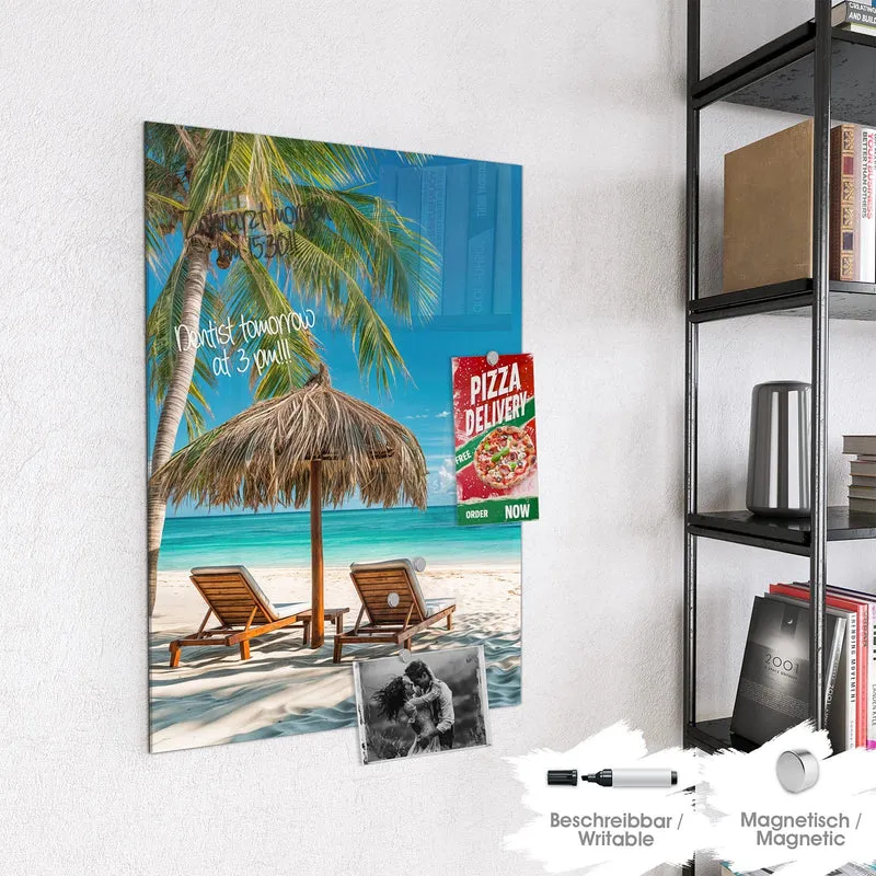 Magnettafel - Liegestühle am Strand
