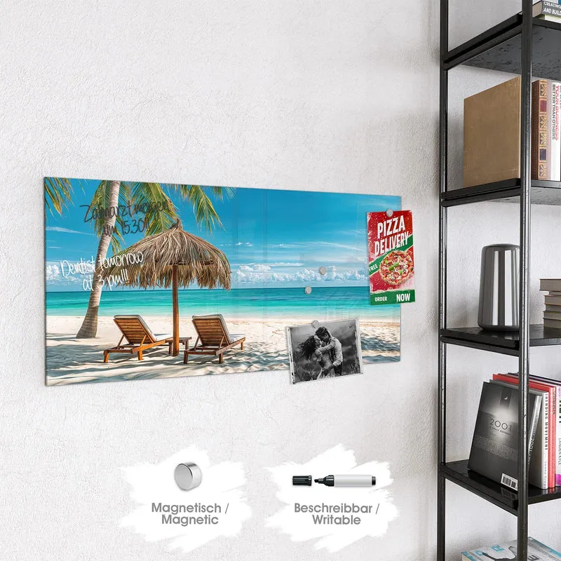 Magnettafel - Liegestühle am Strand