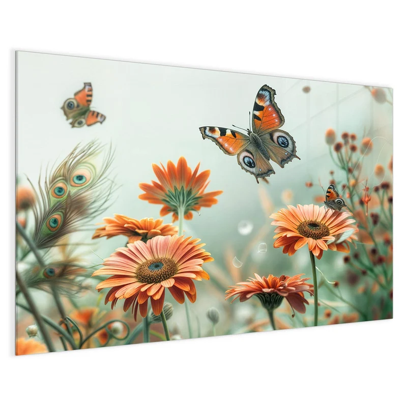 Magnettafel - Falter und Gerbera