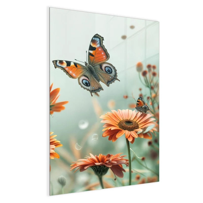 Magnettafel - Falter und Gerbera
