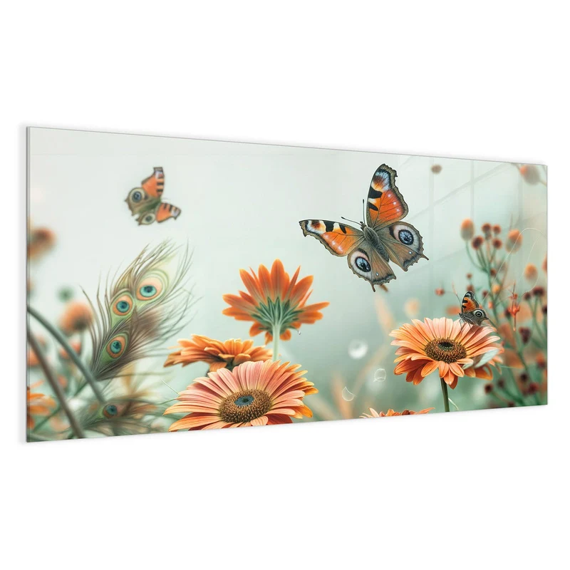 Magnettafel - Falter und Gerbera
