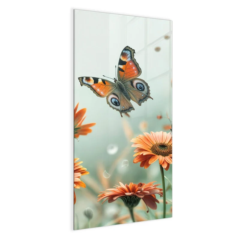 Magnettafel - Falter und Gerbera