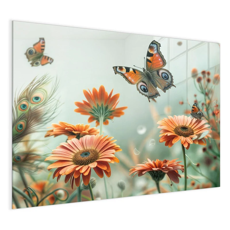 Magnettafel - Falter und Gerbera