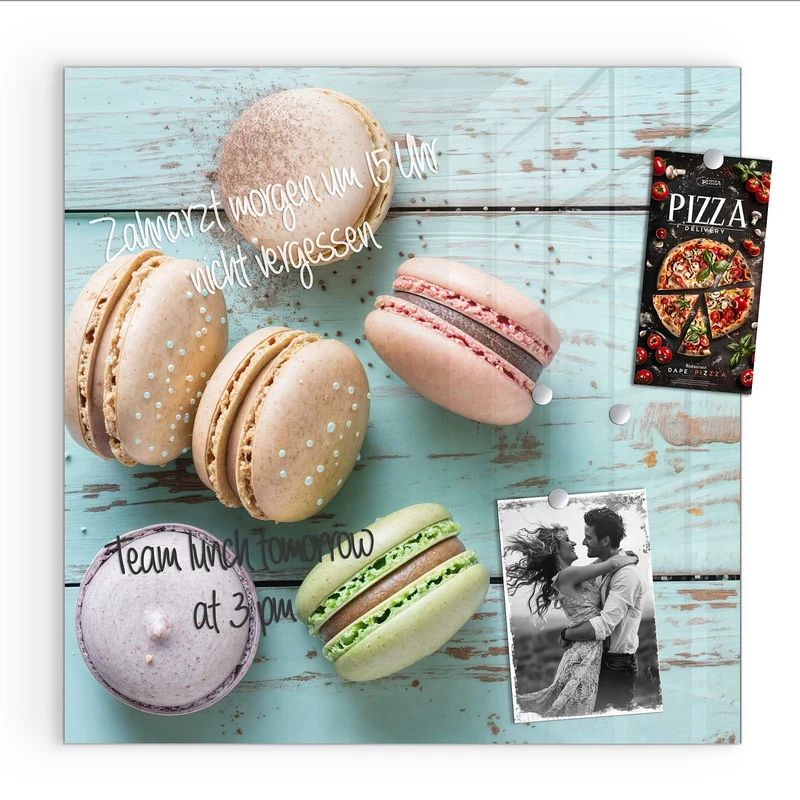 Magnettafel - Macarons auf Holz