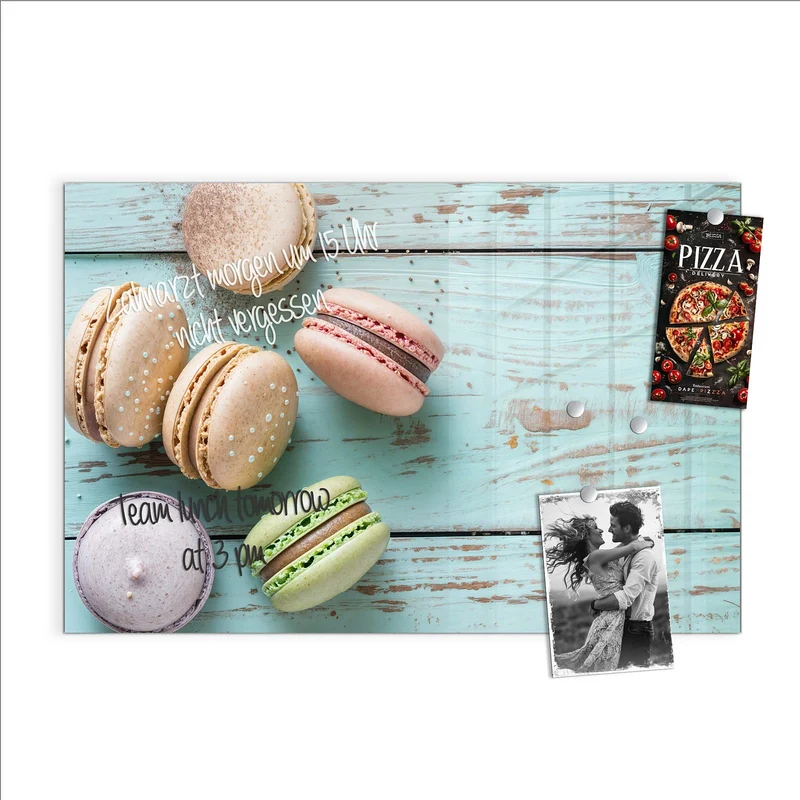 Magnettafel - Macarons auf Holz