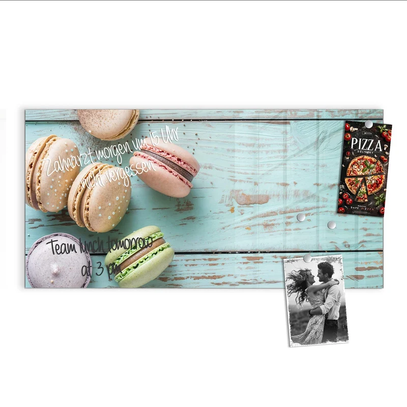 Magnettafel - Macarons auf Holz