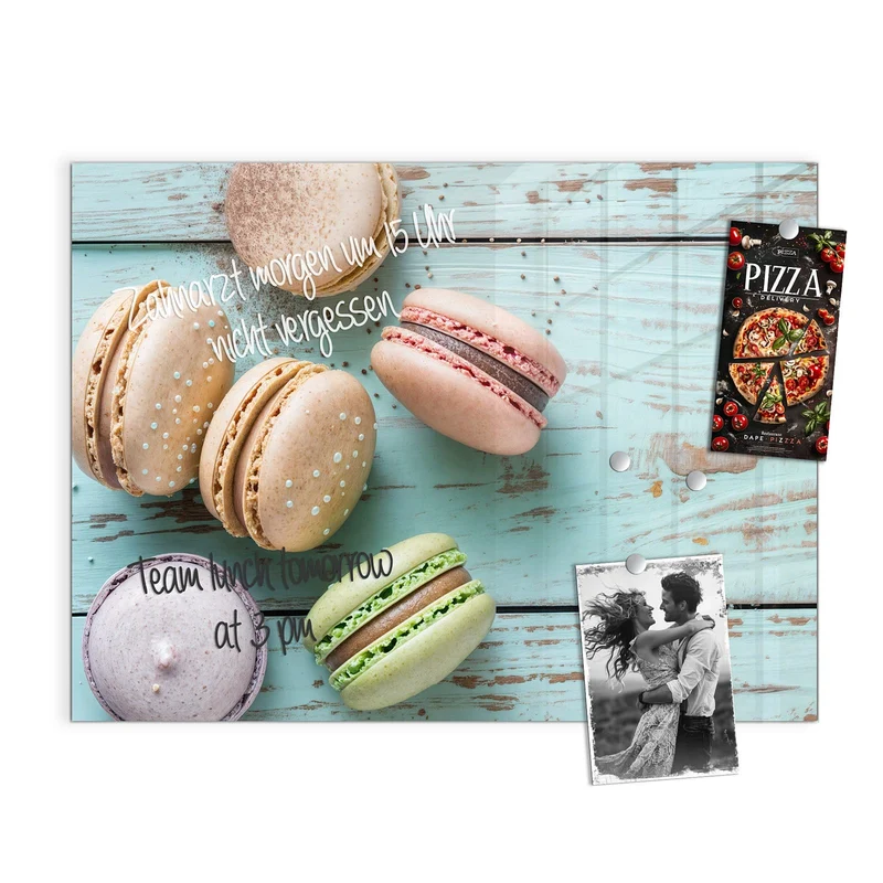 Magnettafel - Macarons auf Holz