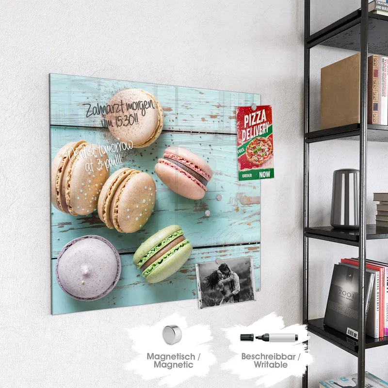 Magnettafel - Macarons auf Holz